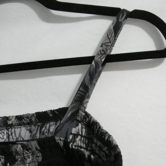 CANDY COUTURE | medium | Black and Grey Spaghetti Strap High Low Dress - Picture 13 of 16